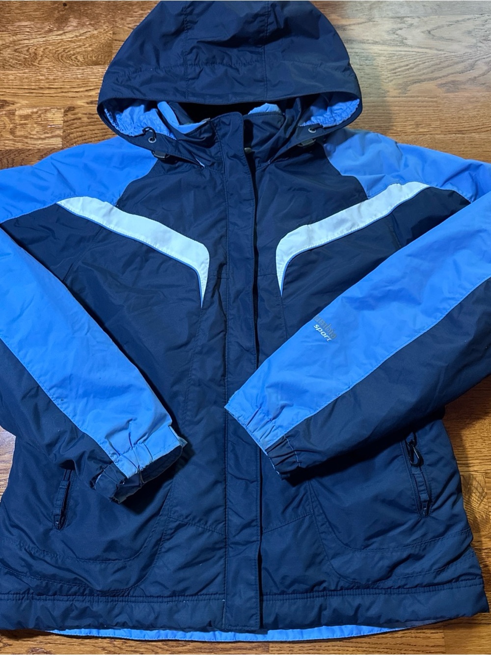 Columbia Sports Jacket Womens Large Full Zip Hooded Fleece Lining